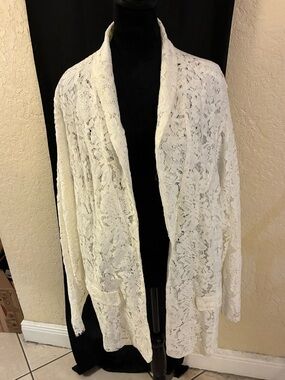 torrid Ivory Lace Open-Front Cardigan